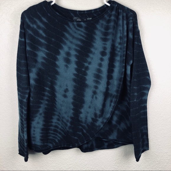 prAna Juliana Wrap Tie Dye Blue Sweater EUC • gently worn and loved - Picture 1 of 6